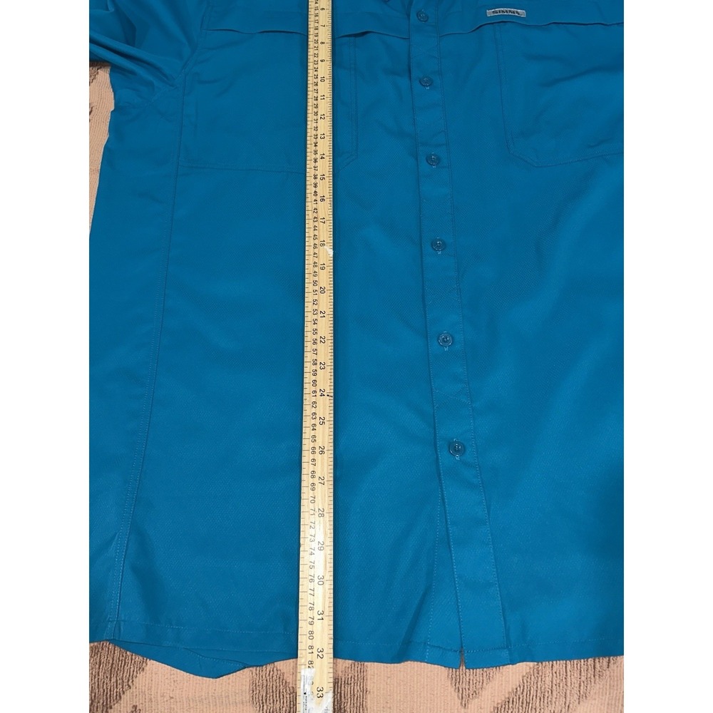 Simms Fishing Shirt Men's 2XL Teal Long Sleeve Vented Outdoors Performance - Picture 10 of 10